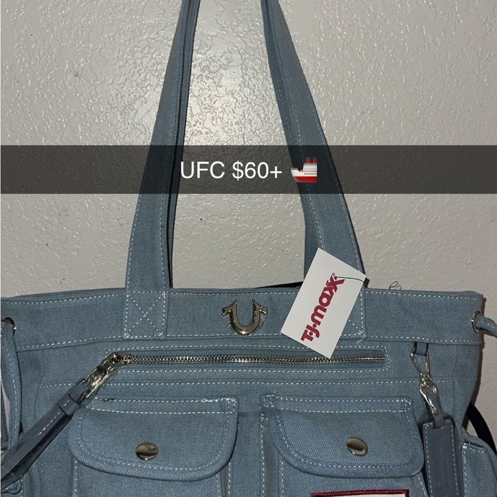 True Religion Blue Tote Bag
